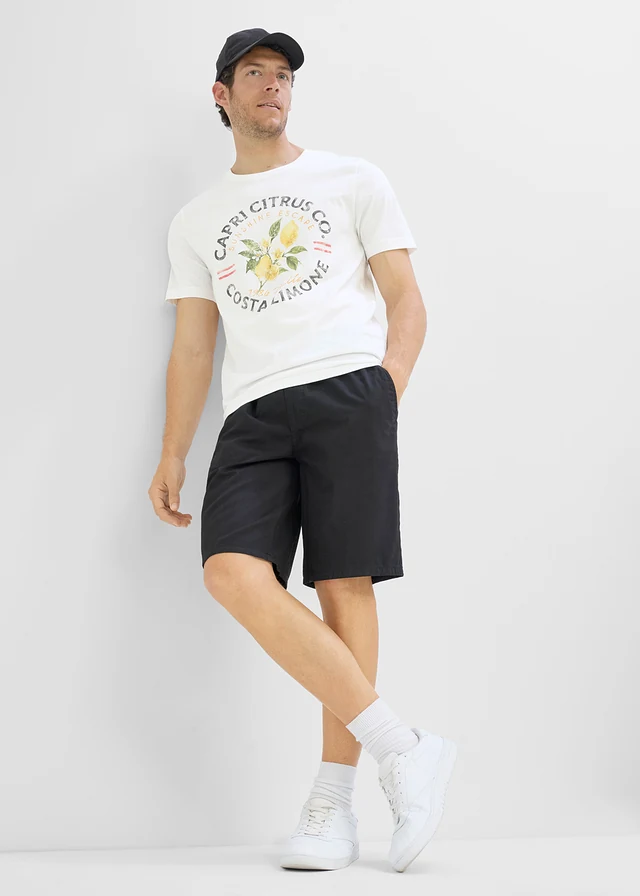 T-shirt z czystej bawełny organicznej • biały z nadrukiem • sklep bonprix