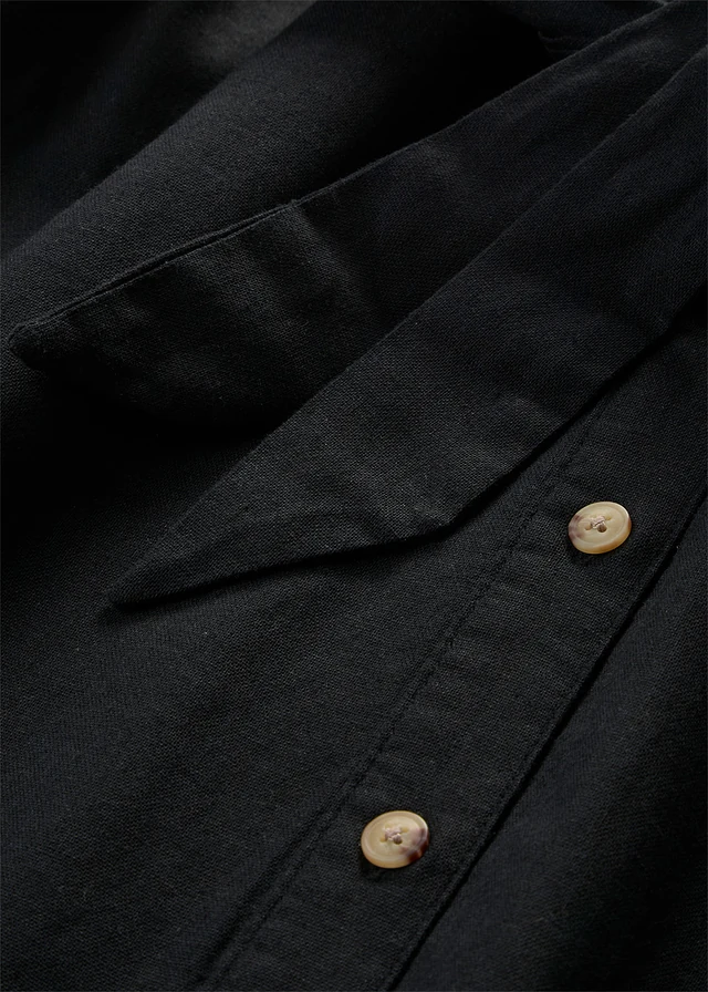 Robe chemise en lin mélangé avec ceinture à nouer • noir • product-page.page-title-suffix