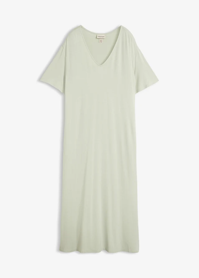 Jersey jurk in een viscosemix • kiezelgroen • bonprix online shop