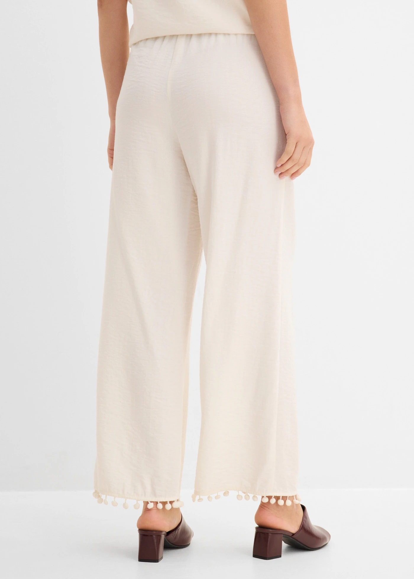Pantalon fluide à taille élastiquée • écru • Boutique bonprix