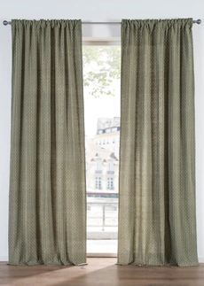 Voilage tissé en coton (1 pce), Couleur: vert olive-crème