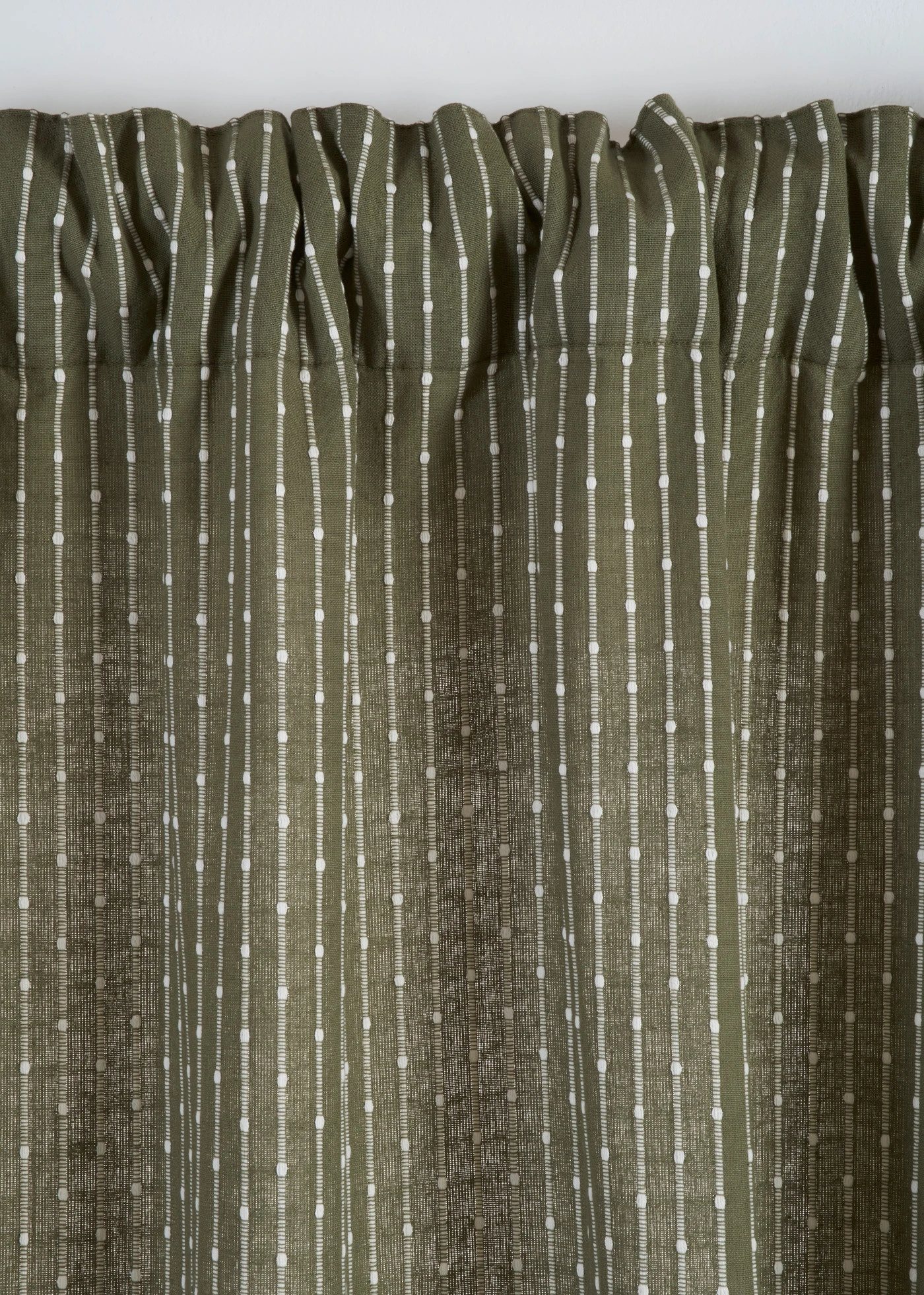 Draperie din material țesut din bumbac organic (1 buc.) • verde măsliniu/crem • magazin bonprix