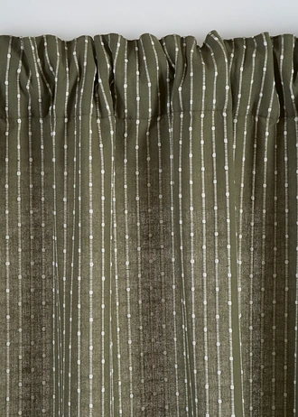 Draperie din material țesut din bumbac organic (1 buc.) • verde măsliniu/crem • magazin bonprix