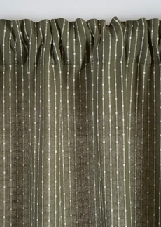 Gordijn van biologisch katoen (1 stuk) • olijfgroen-crème • bonprix online shop