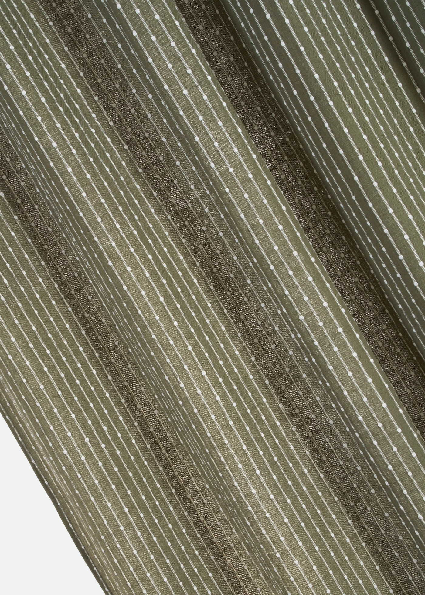 Draperie din material țesut din bumbac organic (1 buc.) • verde măsliniu/crem • magazin bonprix