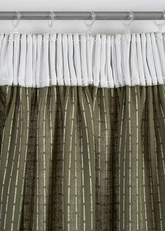 Draperie din material țesut din bumbac organic (1 buc.) • verde măsliniu/crem • magazin bonprix