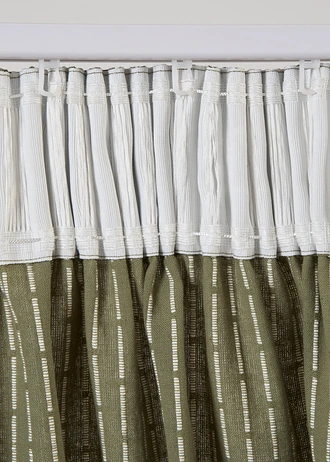 Draperie din material țesut din bumbac organic (1 buc.) • verde măsliniu/crem • magazin bonprix