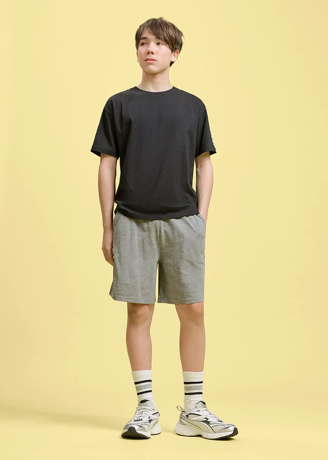 Lot de 2 T-shirts 100% coton • noir + bleu lagon imprimé • product-page.page-title-suffix