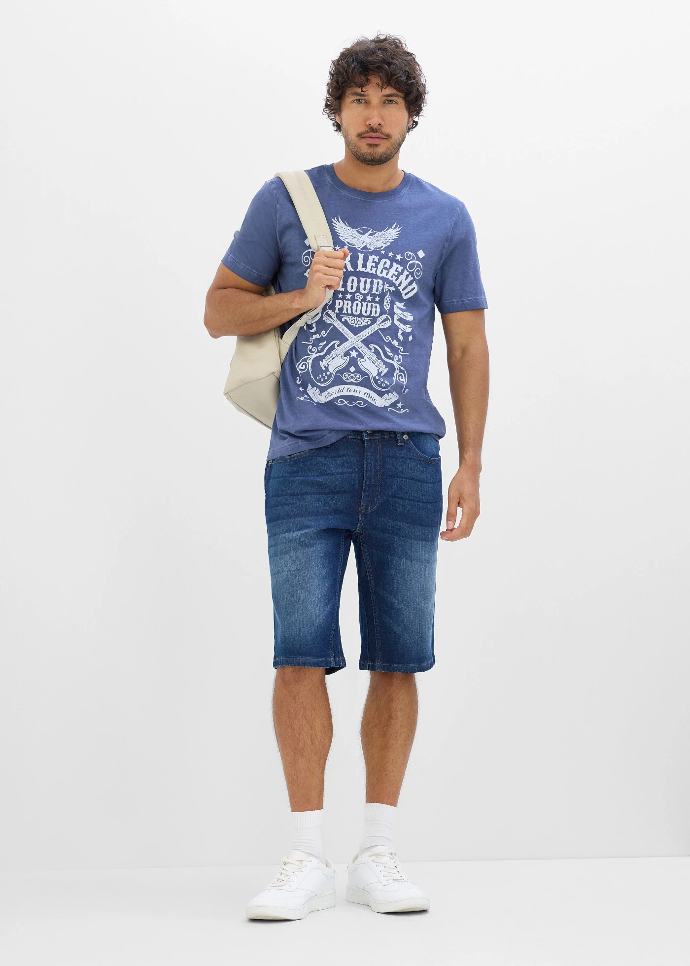 Tricou din bumbac organic 100% • indigo. cu imprimeu • magazin bonprix