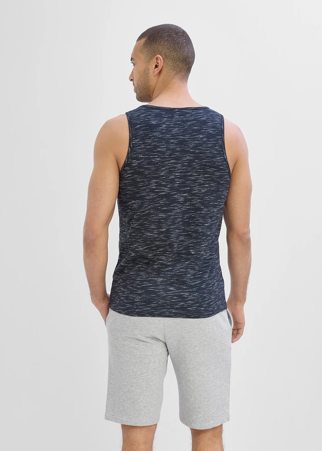 Lot de 2 débardeurs, Couleur: noir chiné + gris clair chiné