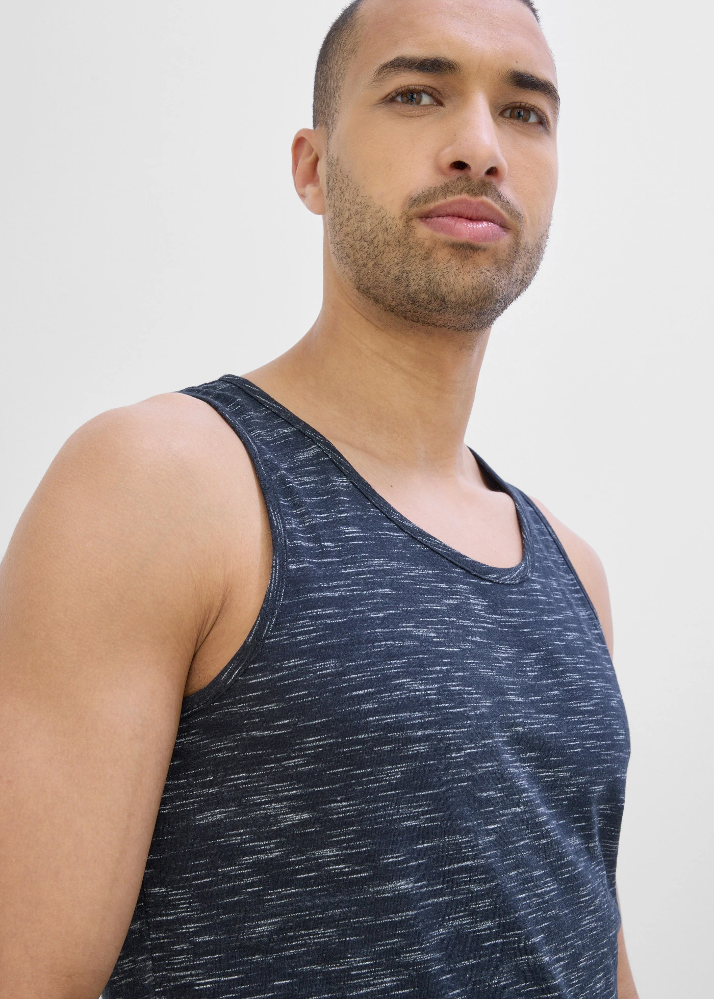 Lot de 2 débardeurs • noir chiné + gris clair chiné • Boutique bonprix