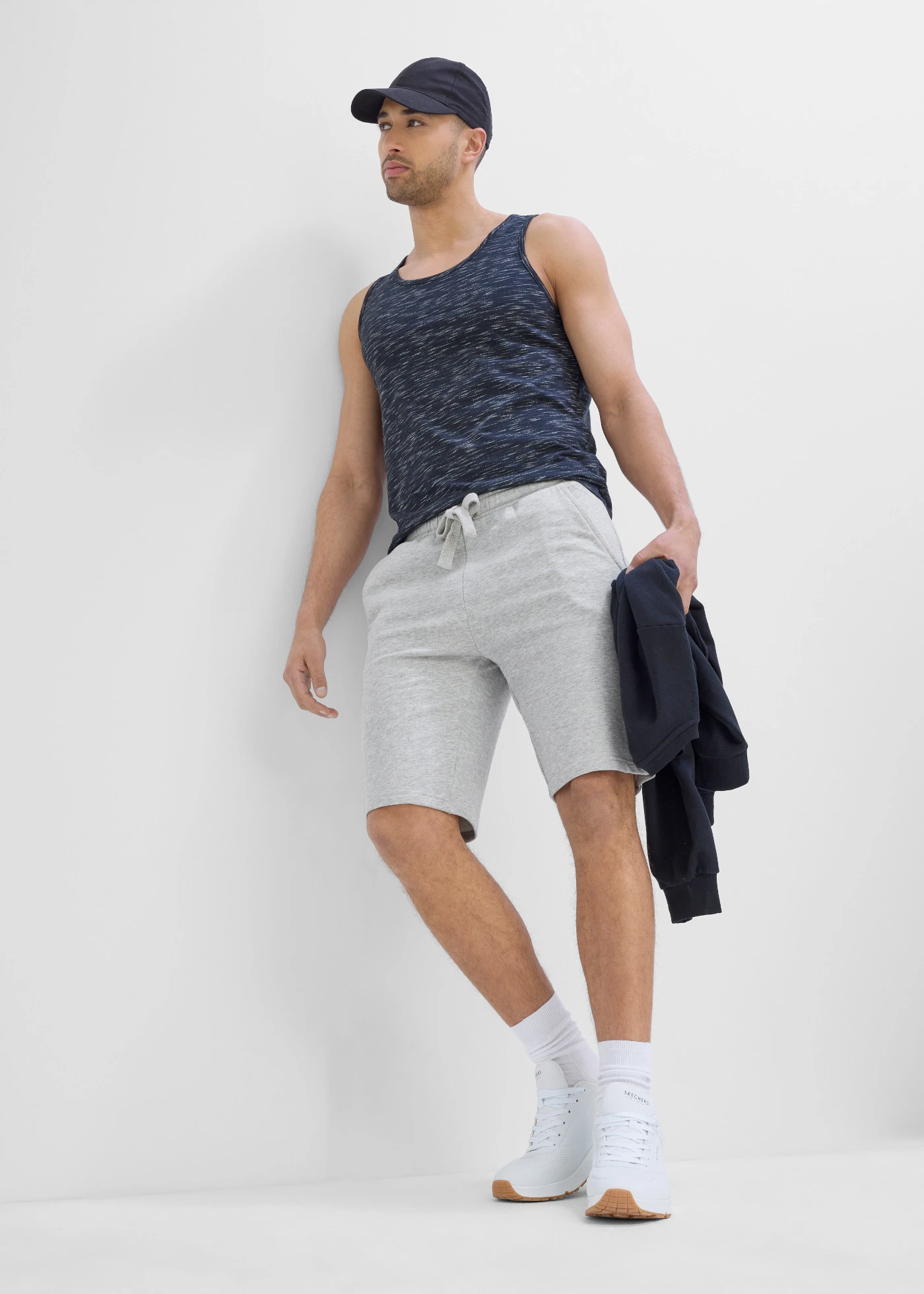 Tanktop (set van 2) • zwart gemêleerd+lichtgrijs gemêleerd • bonprix online shop