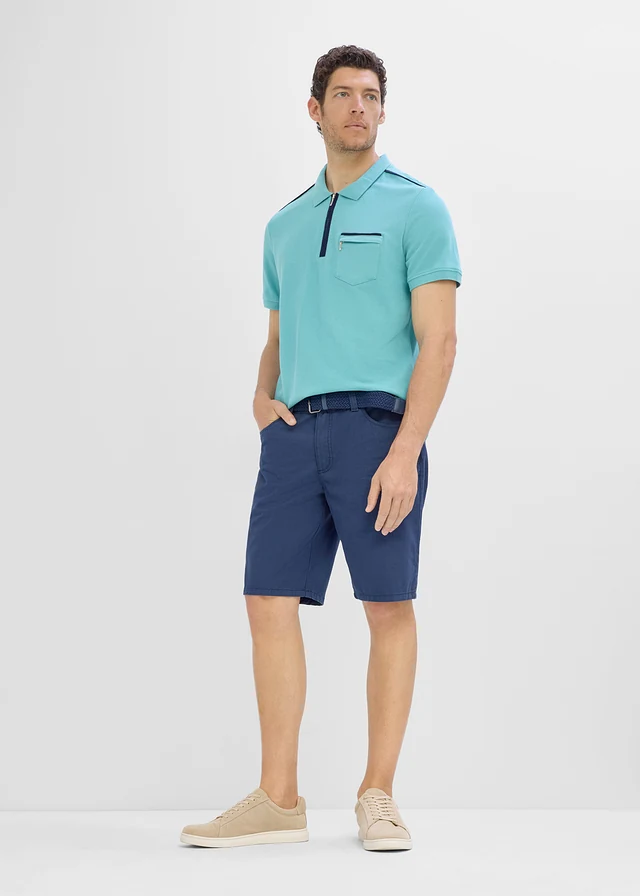 Bluză polo din bumbac organic 100% • verde marin • magazin bonprix