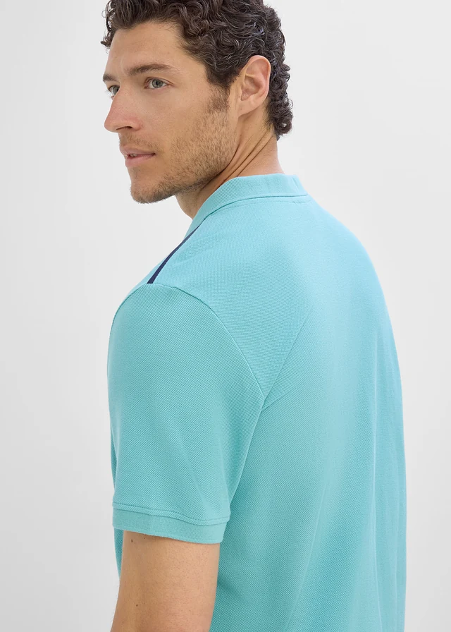 Bluză polo din bumbac organic 100% • verde marin • magazin bonprix