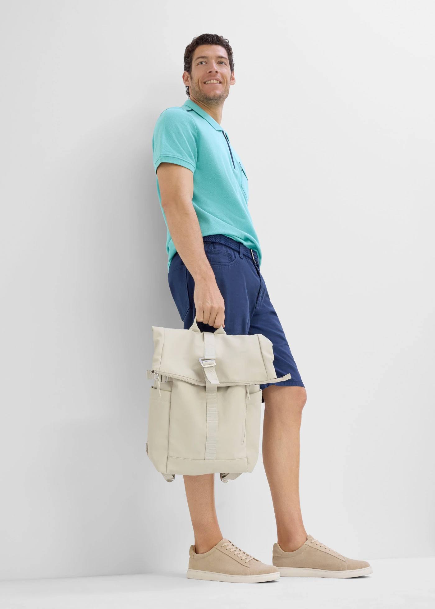 Piqué-poloshirt met ritssluiting en borstzak, van 100% biologisch katoen • zeegroen • product-page.page-title-suffix