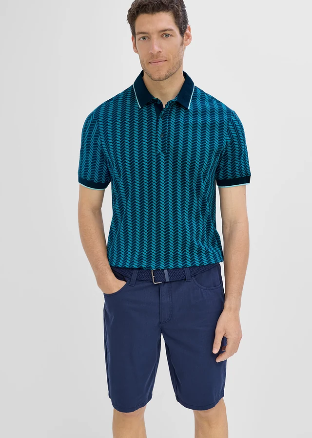 Poloshirt met grafisch design van 100% biologisch katoen • donkerblauw gedessineerd • product-page.page-title-suffix