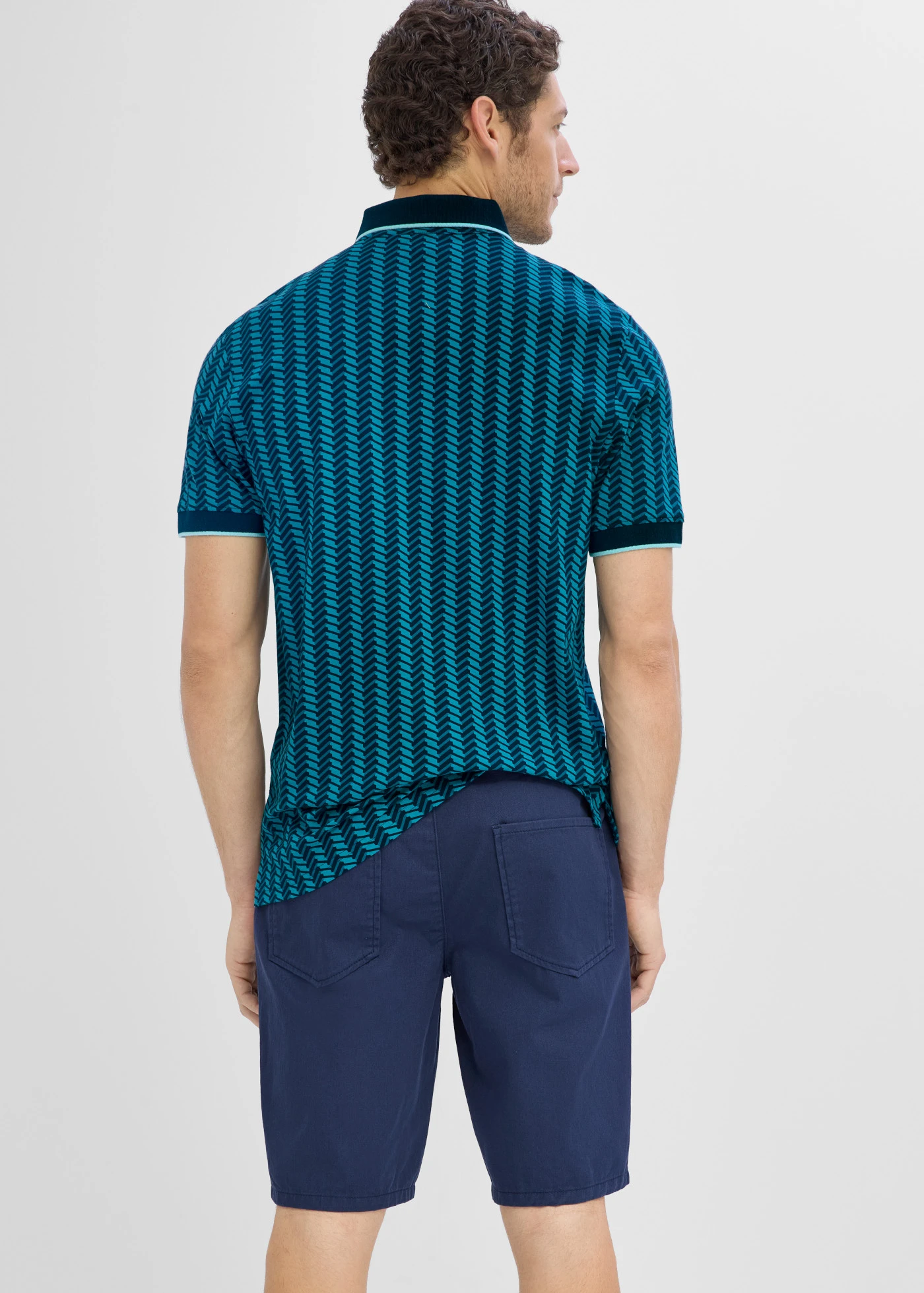 Bluză polo din bumbac organic 100% • bleumarin cu imprimeu • magazin bonprix