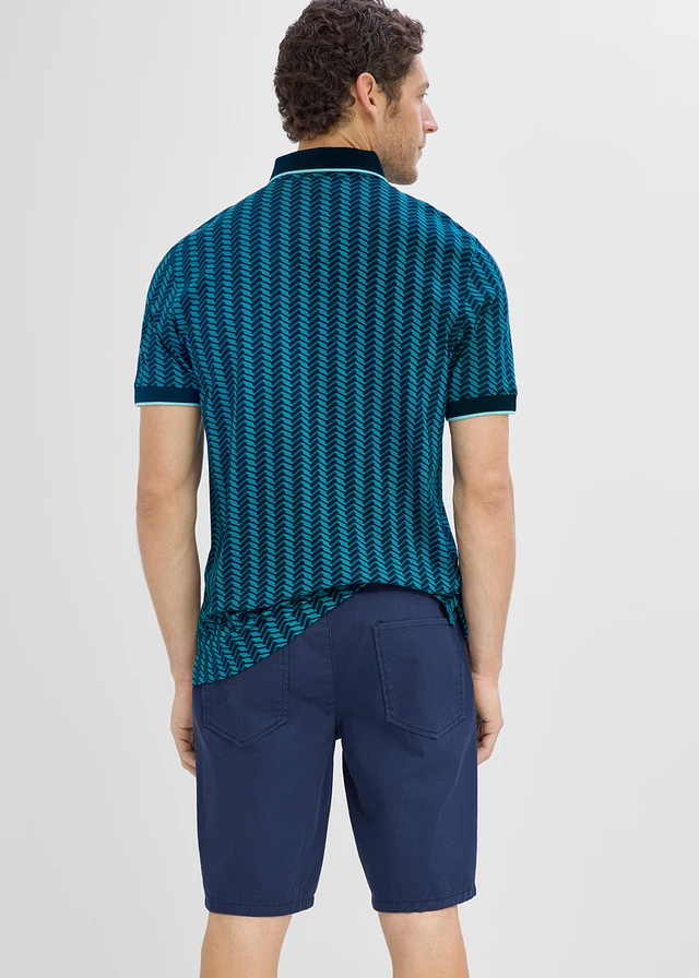 Polo 100% coton, Couleur: bleu foncé imprimé