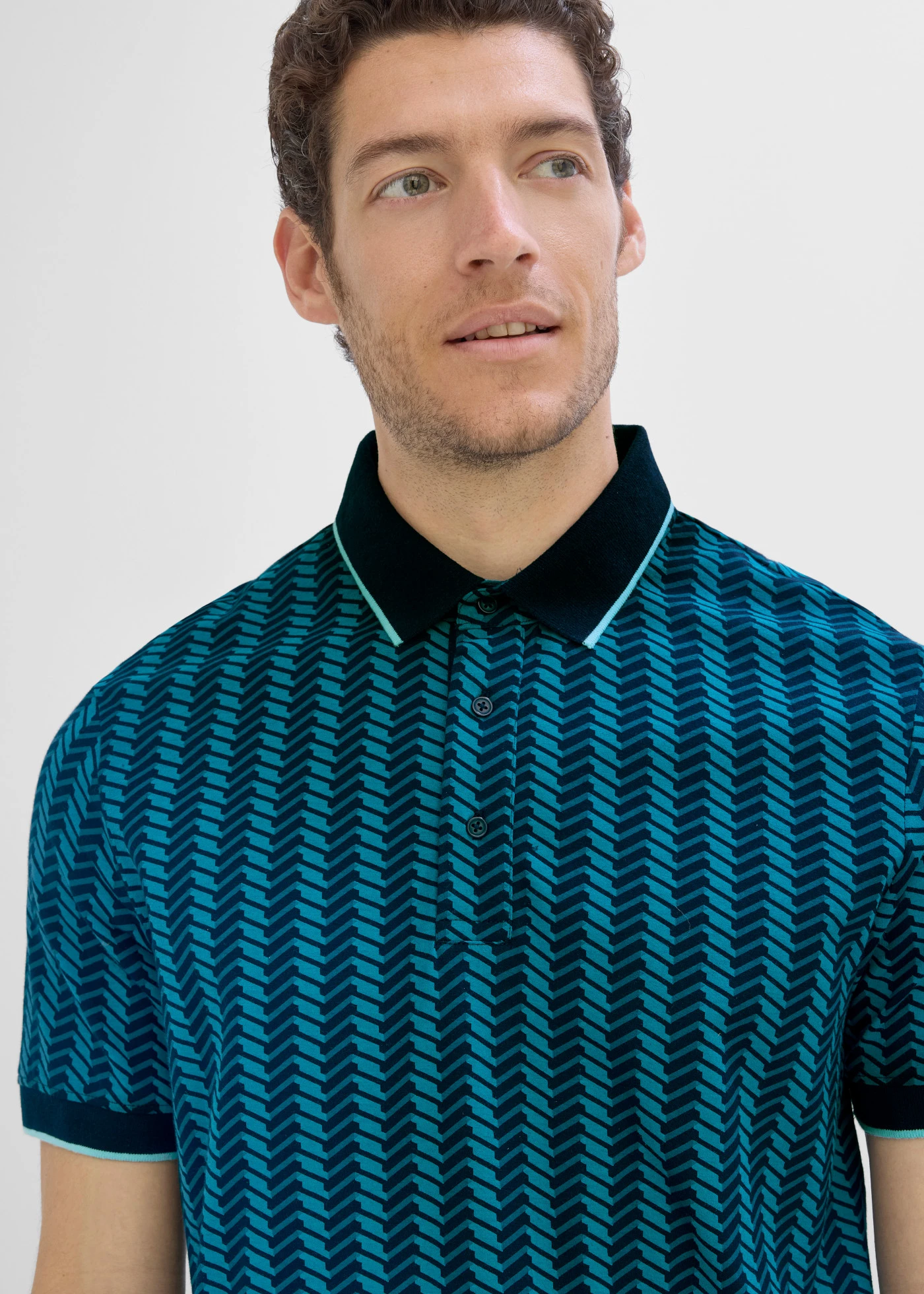 Poloshirt van biologisch katoen • donkerblauw gedessineerd • product-page.page-title-suffix