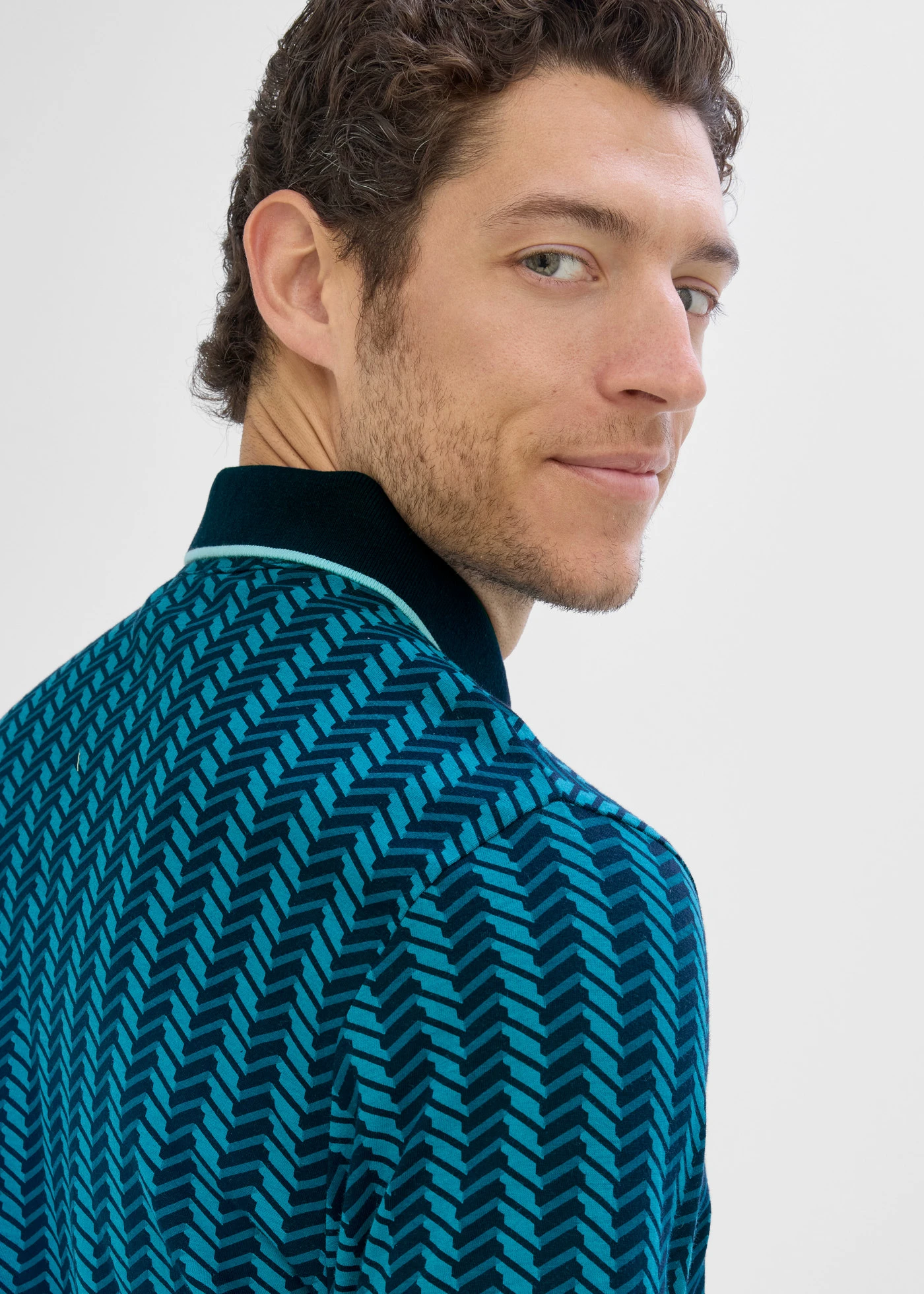 Poloshirt van biologisch katoen • donkerblauw gedessineerd • product-page.page-title-suffix