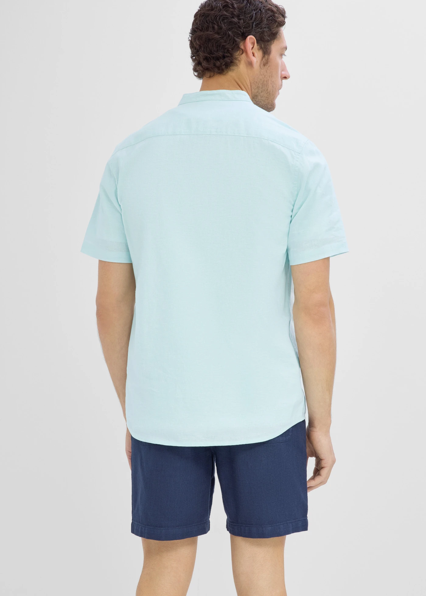 Chemise manches courtes aérienne en lin mélangé • menthe polaire chiné • product-page.page-title-suffix