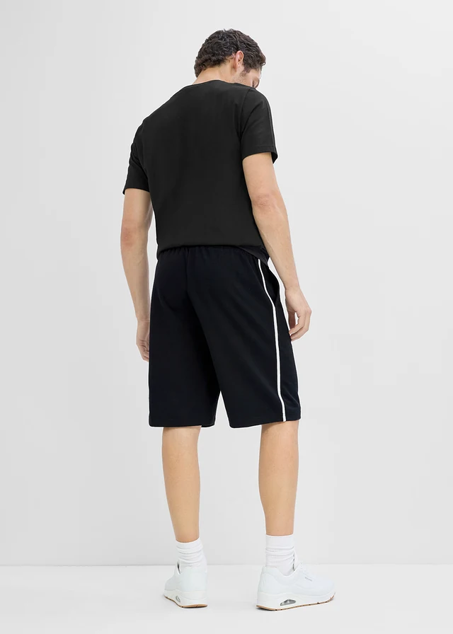 Sweatbermuda in loose fit (set van 2) • zwart+donkerblauw+wit • product-page.page-title-suffix