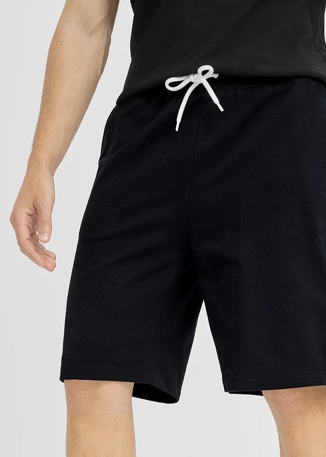 Lot de 2 bermudas sweat loose • noir + bleu foncé + blanc • product-page.page-title-suffix