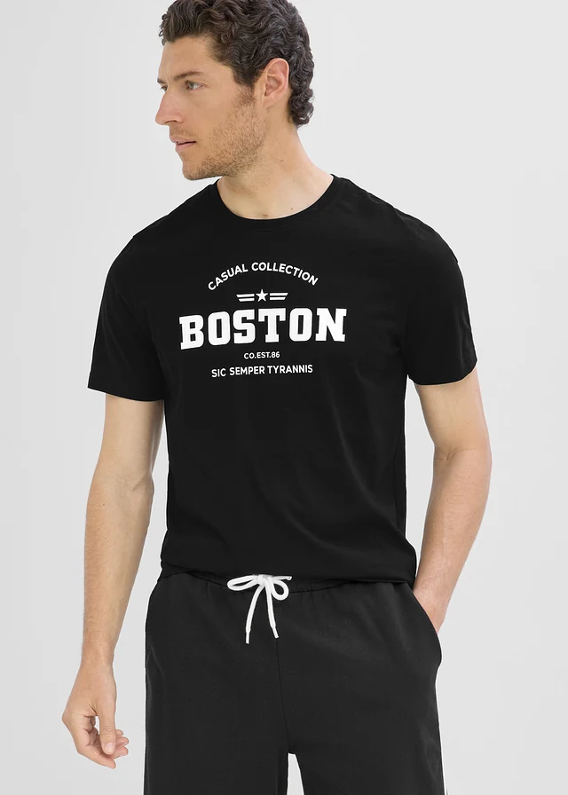 Tricou din bumbac 100% (set/2 buc.) • verde-piper+negru • magazin bonprix