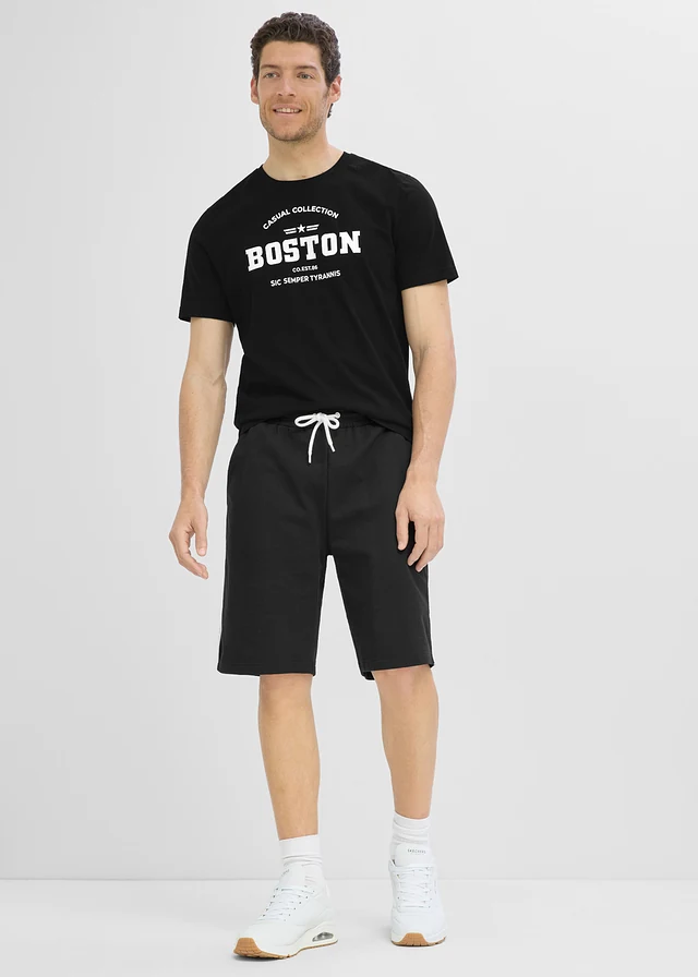 T-shirt van puur katoen  (set van 2), Kleur: pepergroen+zwart