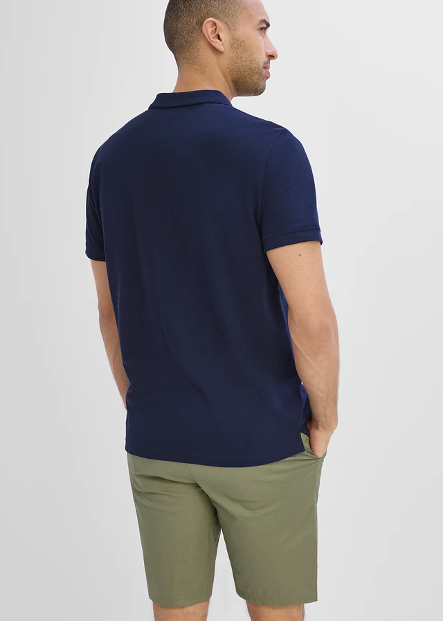 Bluză polo piqué din bumbac organic 100% • bleumarin/galben-neon • magazin bonprix