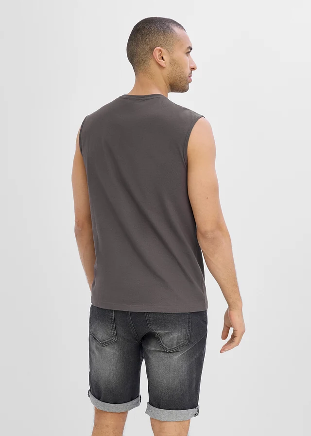 Ujjatlan póló (2 db-os csomag), tiszta bio-pamutból • indigó+palaszürke • bonprix áruház