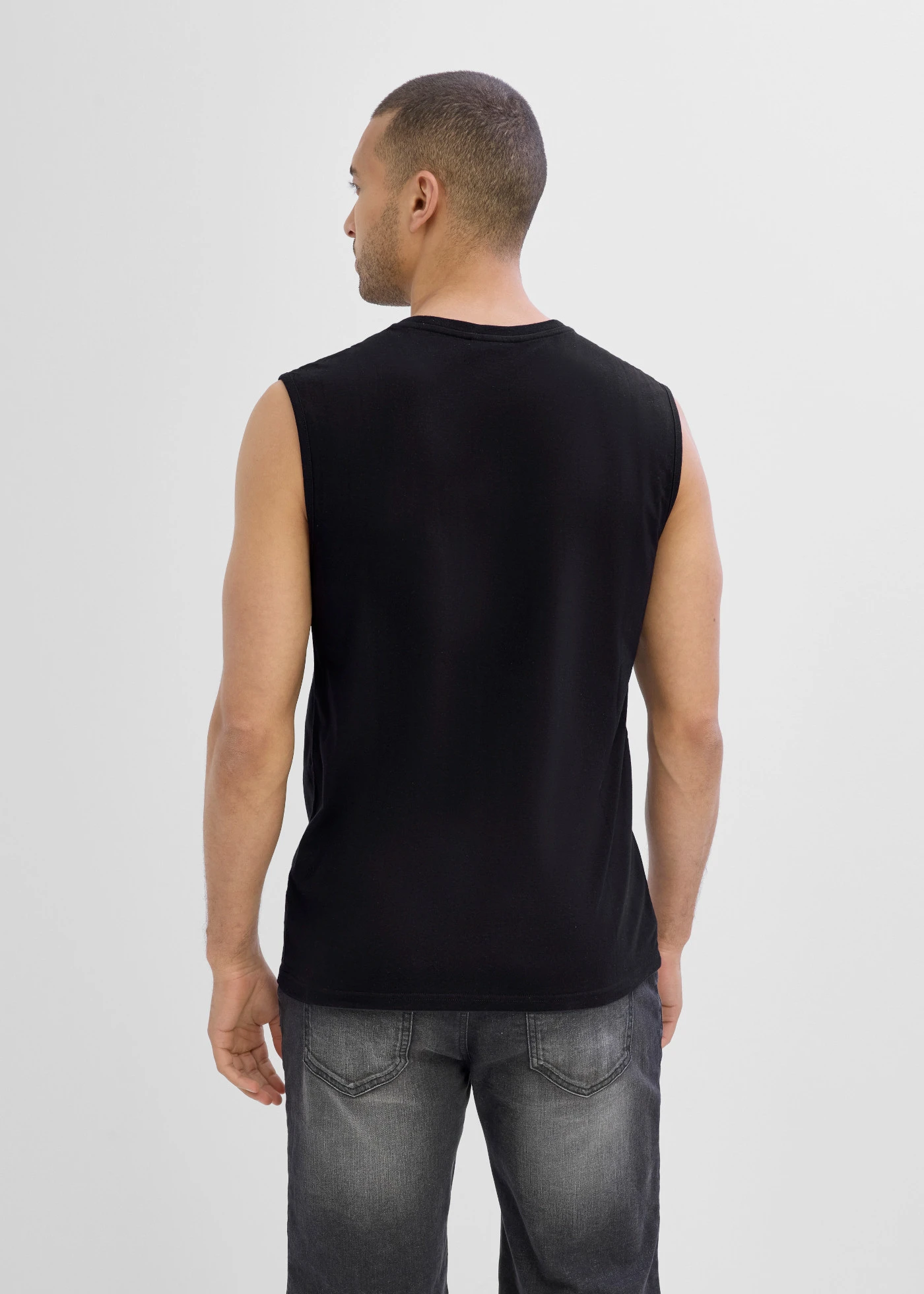 Maiou sport din bumbac organic 100% (set/2 buc.) • kaki new+negru • magazin bonprix