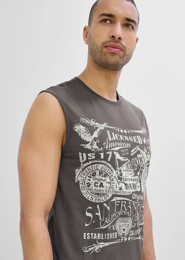 Maiou sport din bumbac organic 100% (set/2 buc.) • indigo+gri închis • magazin bonprix