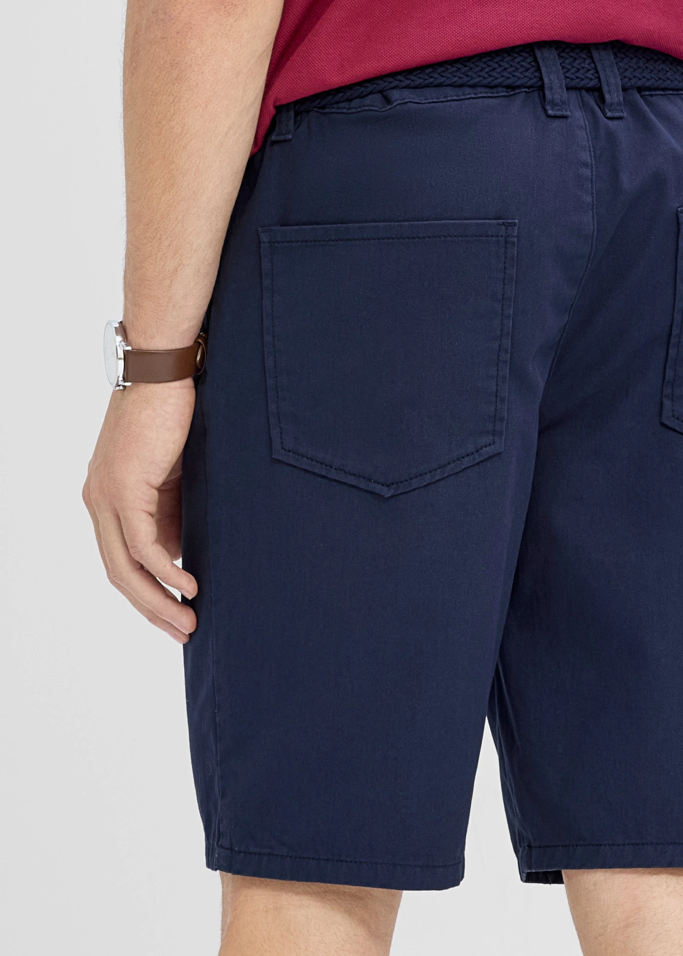 Bermude cu stretch cu talie elastică și curea, Regular Fit • bleumarin • magazin bonprix