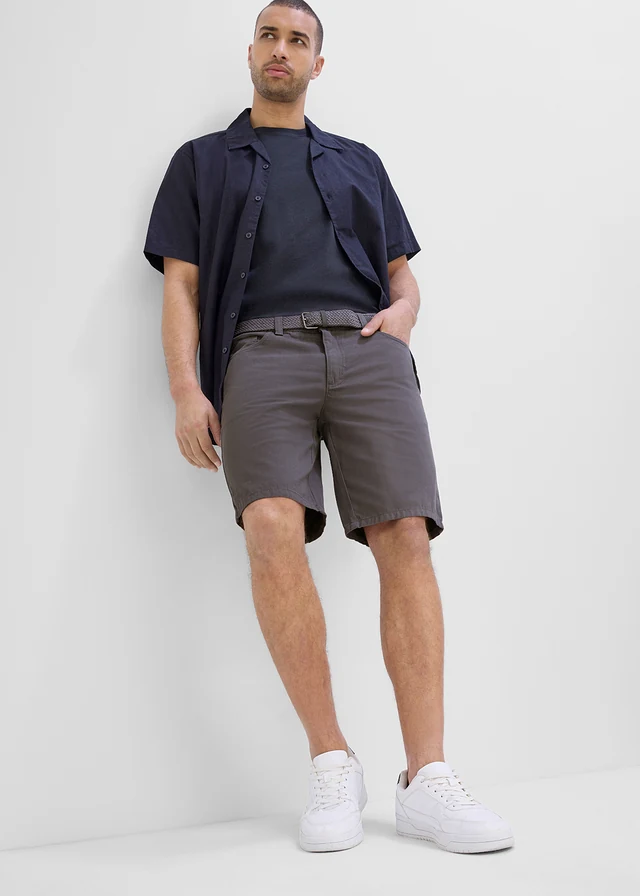 Bermuda extensible regular avec ceinture • gris ardoise • product-page.page-title-suffix