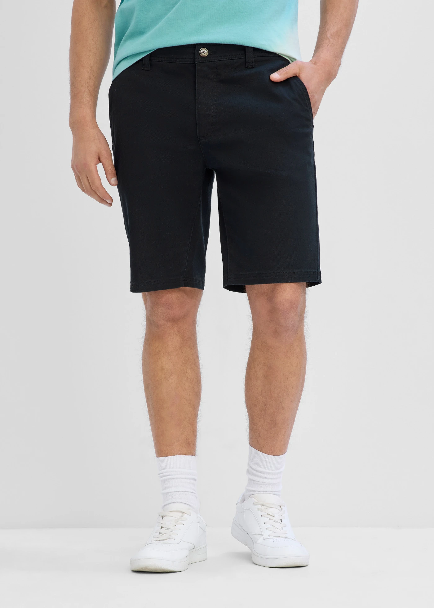 Bermude cu stretch cu talie elastică, Regular Fit • negru • magazin bonprix