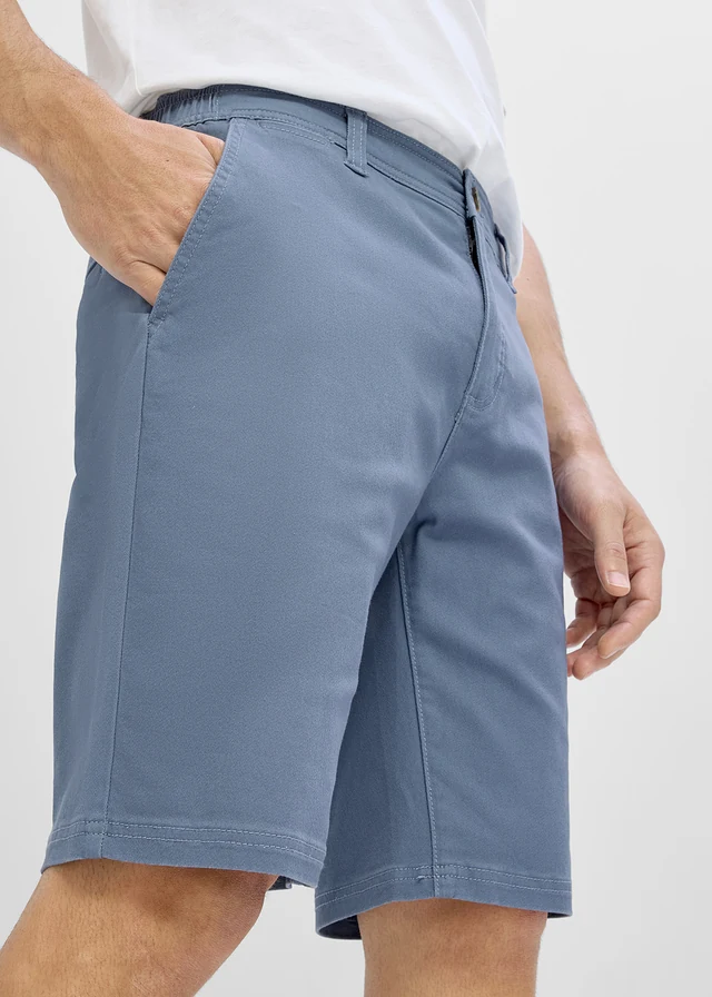 Sztreccs bermuda rugalmas derékpánttal, Regular Fit • füstkék • bonprix áruház