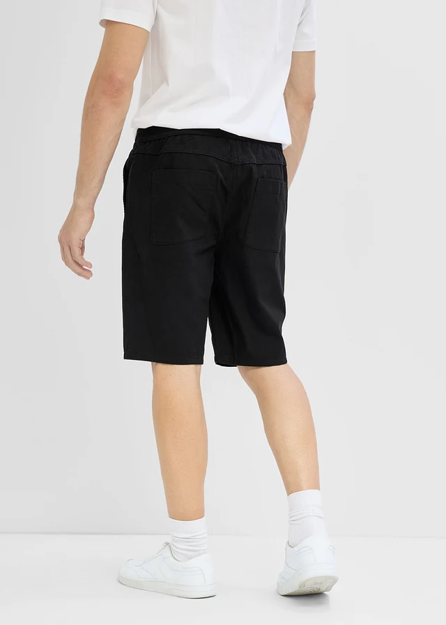 Bermudy bez zapínání, z čisté bavlny, střih Regular Fit • černá • bonprix obchod