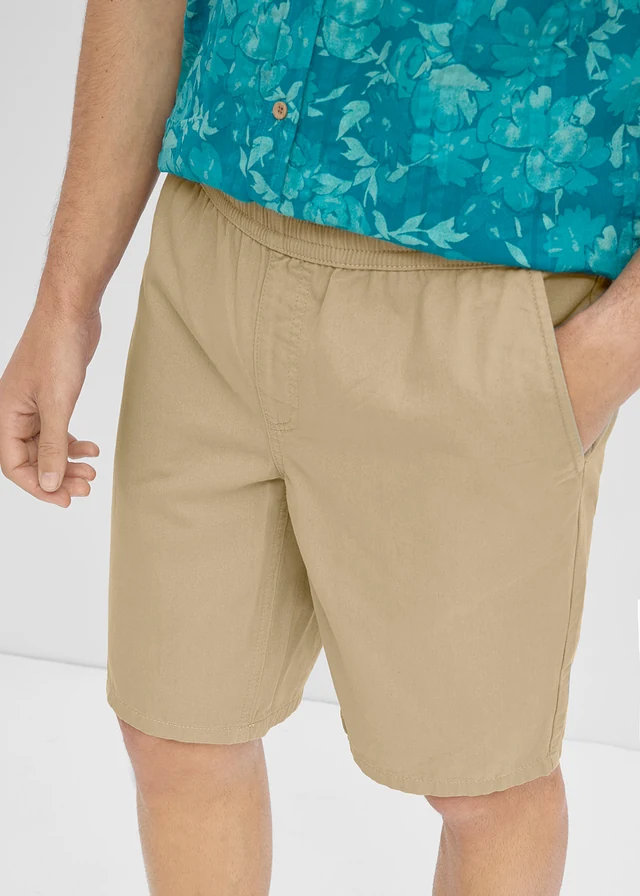 Bermudy bez zapínání, z čisté bavlny, střih Regular Fit • nová khaki • bonprix obchod