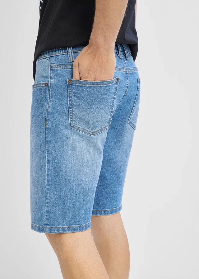 Lot de 2 bermudas regular en jean léger à taille élastiquée • bleu moyen denim + bleu foncé denim • product-page.page-title-suffix