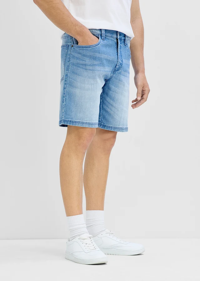 Pantaloni scurți de blugi, ușori, bandă elastică, Relaxed Fit • albastru mediu denim • magazin bonprix