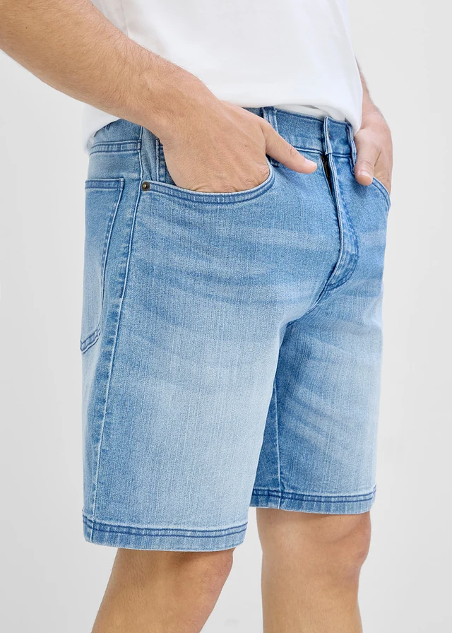 Könnyű farmer rövidnadrág rugalmas derékpánttal, Relaxed Fit • közepkék denim • bonprix áruház