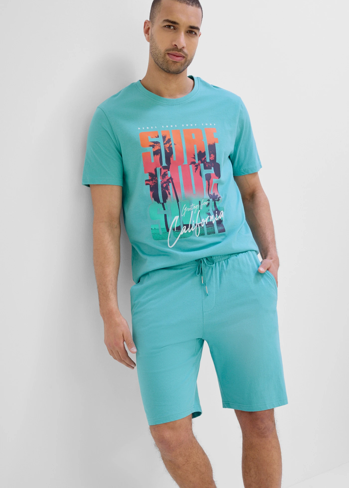 Shirt en broek (2-dlg. set) • zeegroen+wit • product-page.page-title-suffix