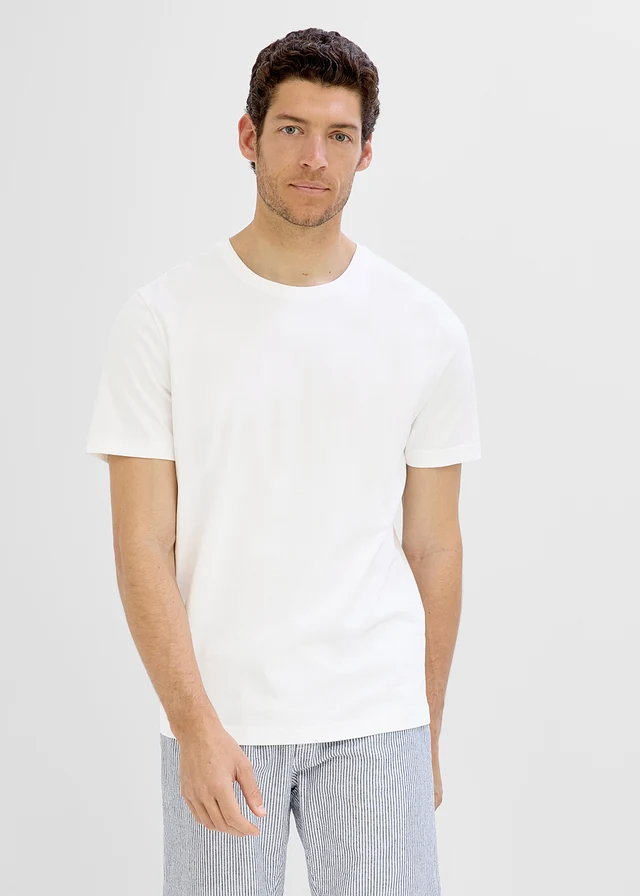 T-shirt z czystej bawełny organicznej • biały z nadrukiem • sklep bonprix