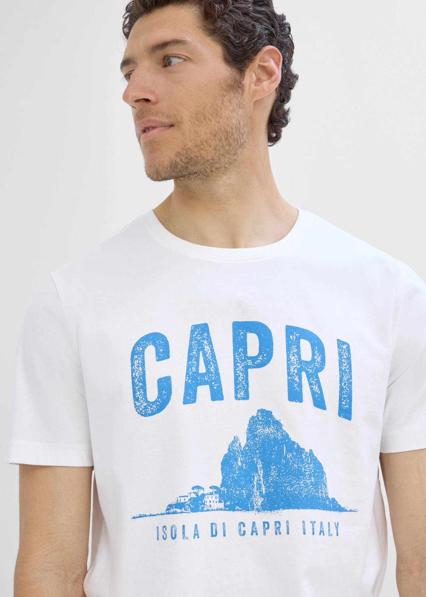 Tricou din bumbac organic 100% • alb cu imprimeu • magazin bonprix
