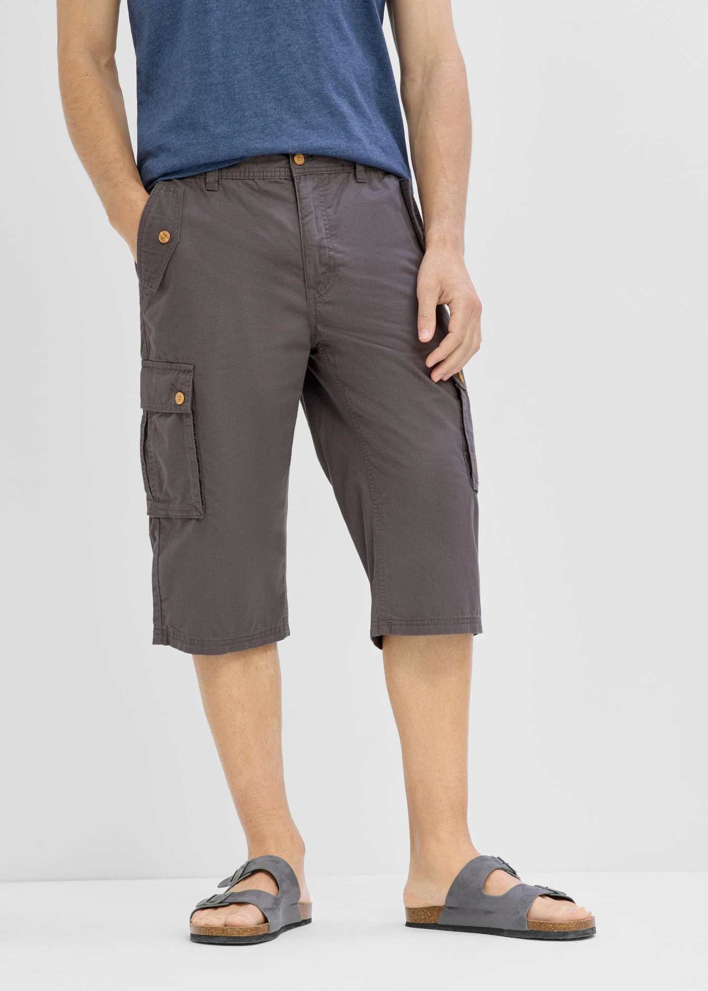 Cargo bermudy z čisté bavlny, Regular Fit • břidlicově šedá • bonprix obchod
