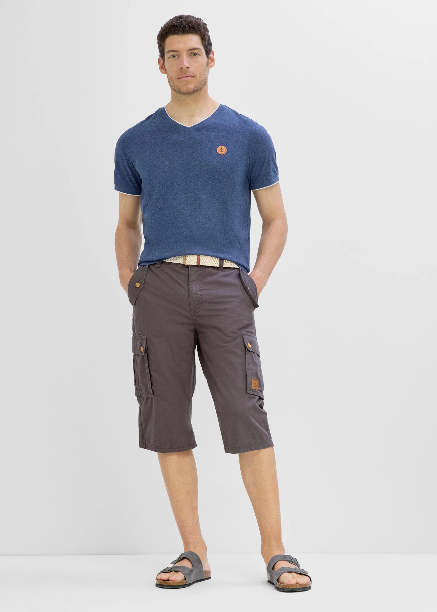 Bermuda cargo 100% coton, regular • gris ardoise • product-page.page-title-suffix