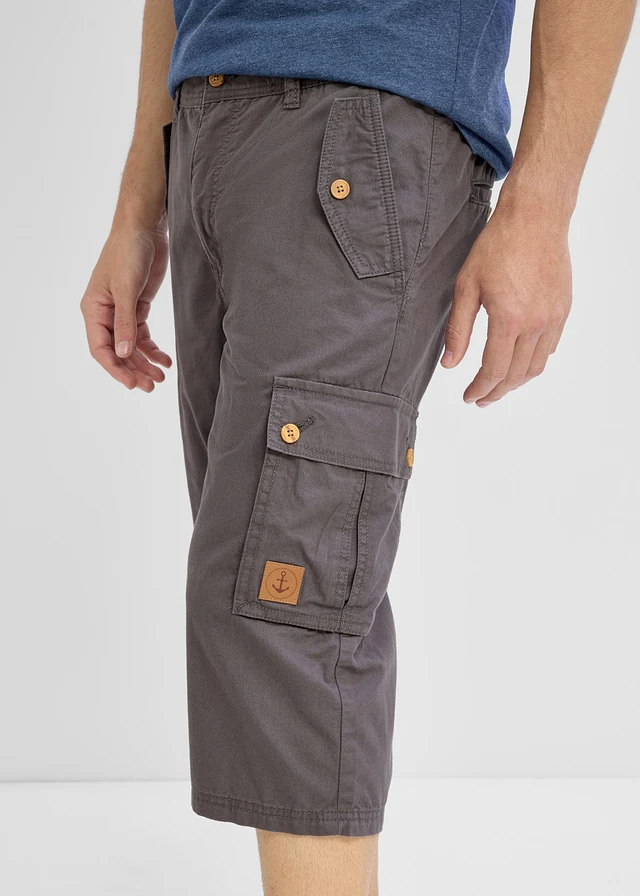Cargo bermudy z čisté bavlny, Regular Fit • břidlicově šedá • bonprix obchod
