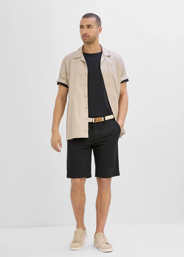 Bermuda extensible avec ceinture, regular • noir • product-page.page-title-suffix