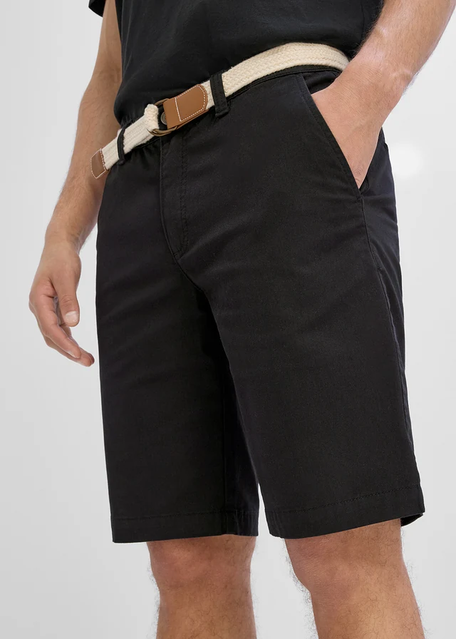 Bermuda extensible avec ceinture, regular • noir • product-page.page-title-suffix